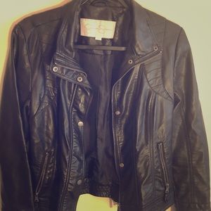 Jessica Simpson brand black faux leather jacket